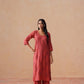 Nayan coral pink 2 piece Rayon kurta set