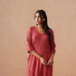 Nayan coral pink 2 piece Rayon kurta set