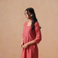 Nayan coral pink 2 piece Rayon kurta set