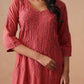Nayan coral pink 2 piece Rayon kurta set