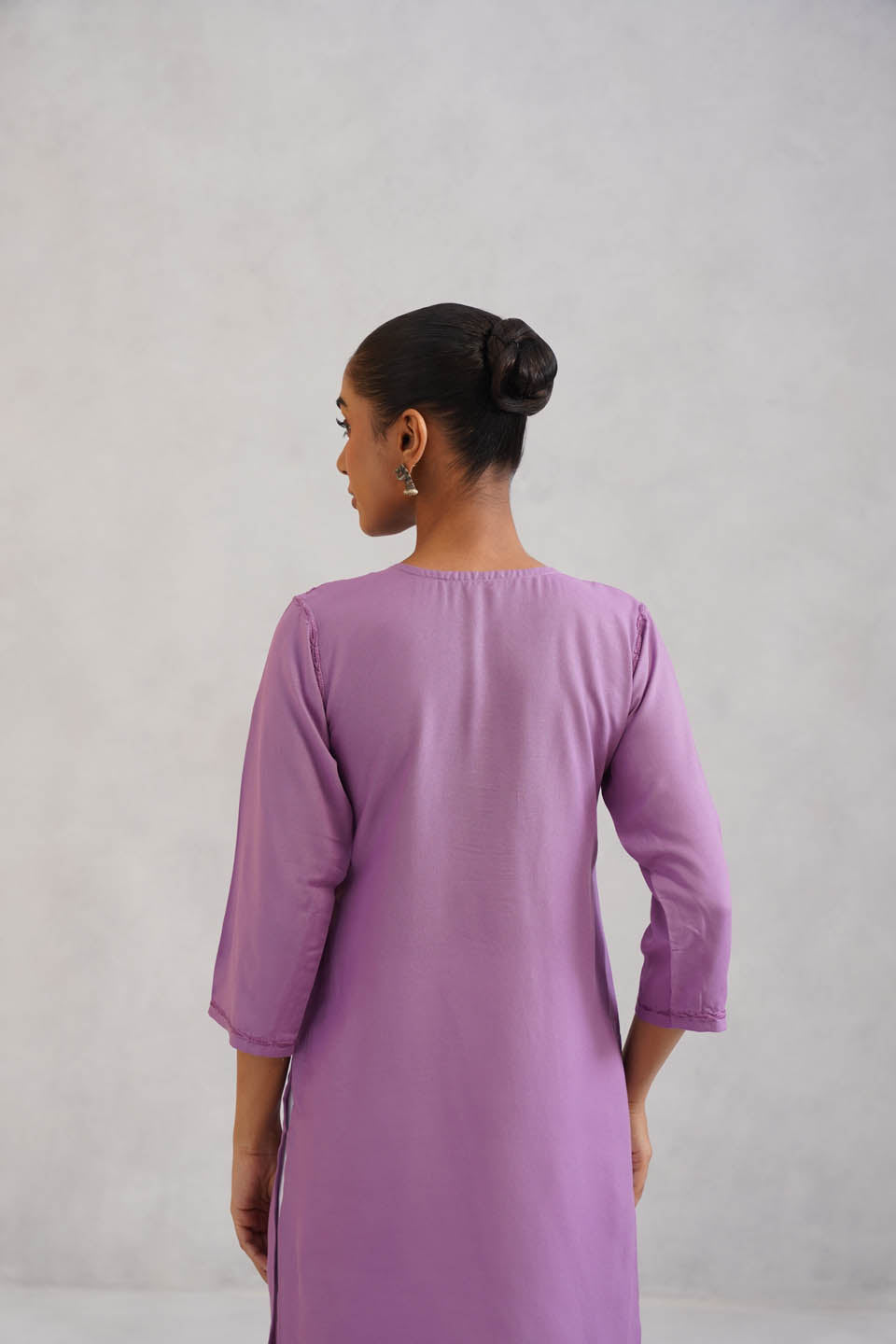 SEHER Lavender Short Rayon Kurta