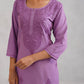 SEHER Lavender Short Rayon Kurta