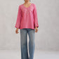 Nuresa Rose Pink Embroidered Top