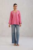 Nuresa Rose Pink Embroidered Top