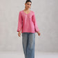 Nuresa Rose Pink Embroidered Top