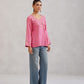Nuresa Rose Pink Embroidered Top