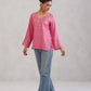 Nuresa Rose Pink Embroidered Top
