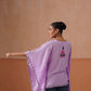 Ruby Lavender Floral Embroidered Kaftan Top with V-Neck