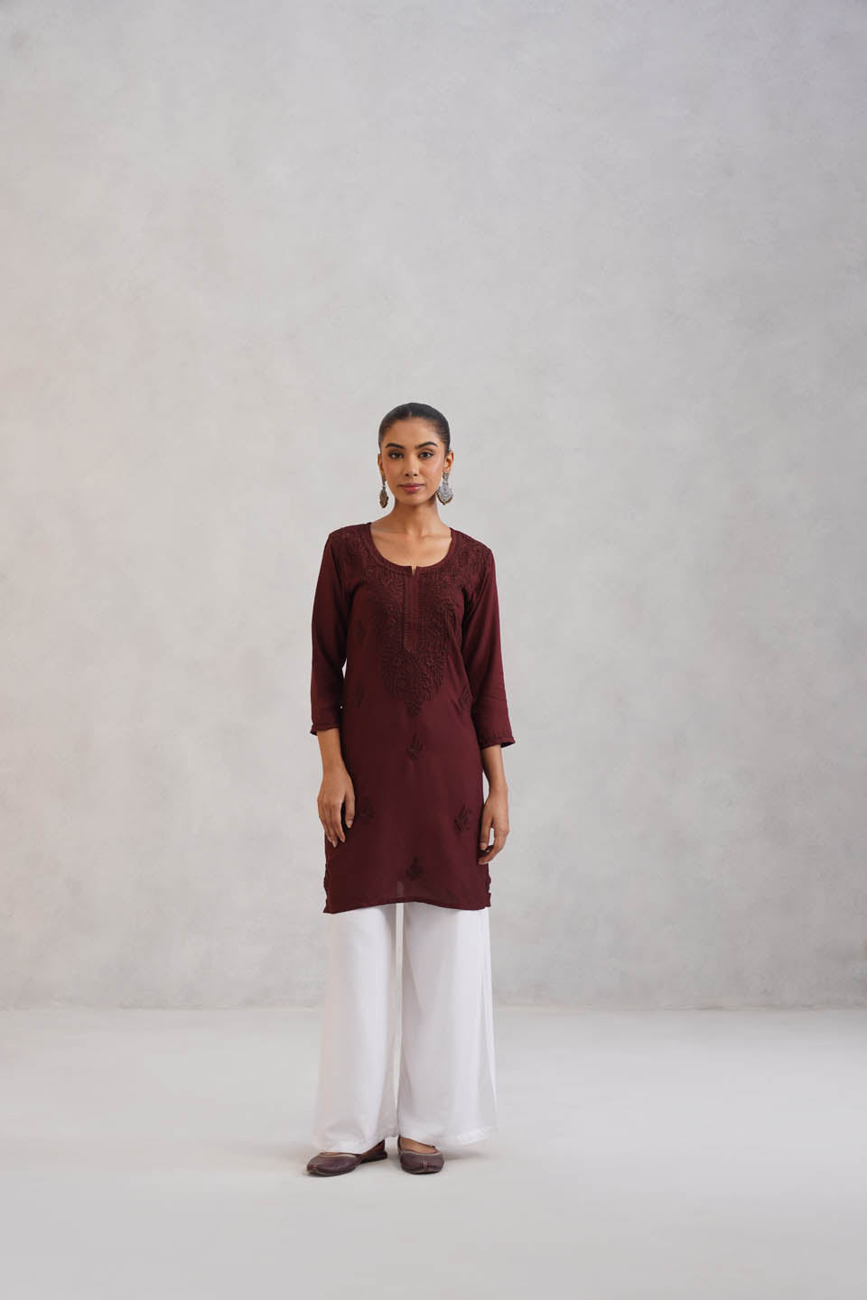 SEHER BROWN OMBRE SHORT RAYON KURTA