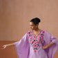 Ruby Lavender Floral Embroidered Kaftan Top with V-Neck