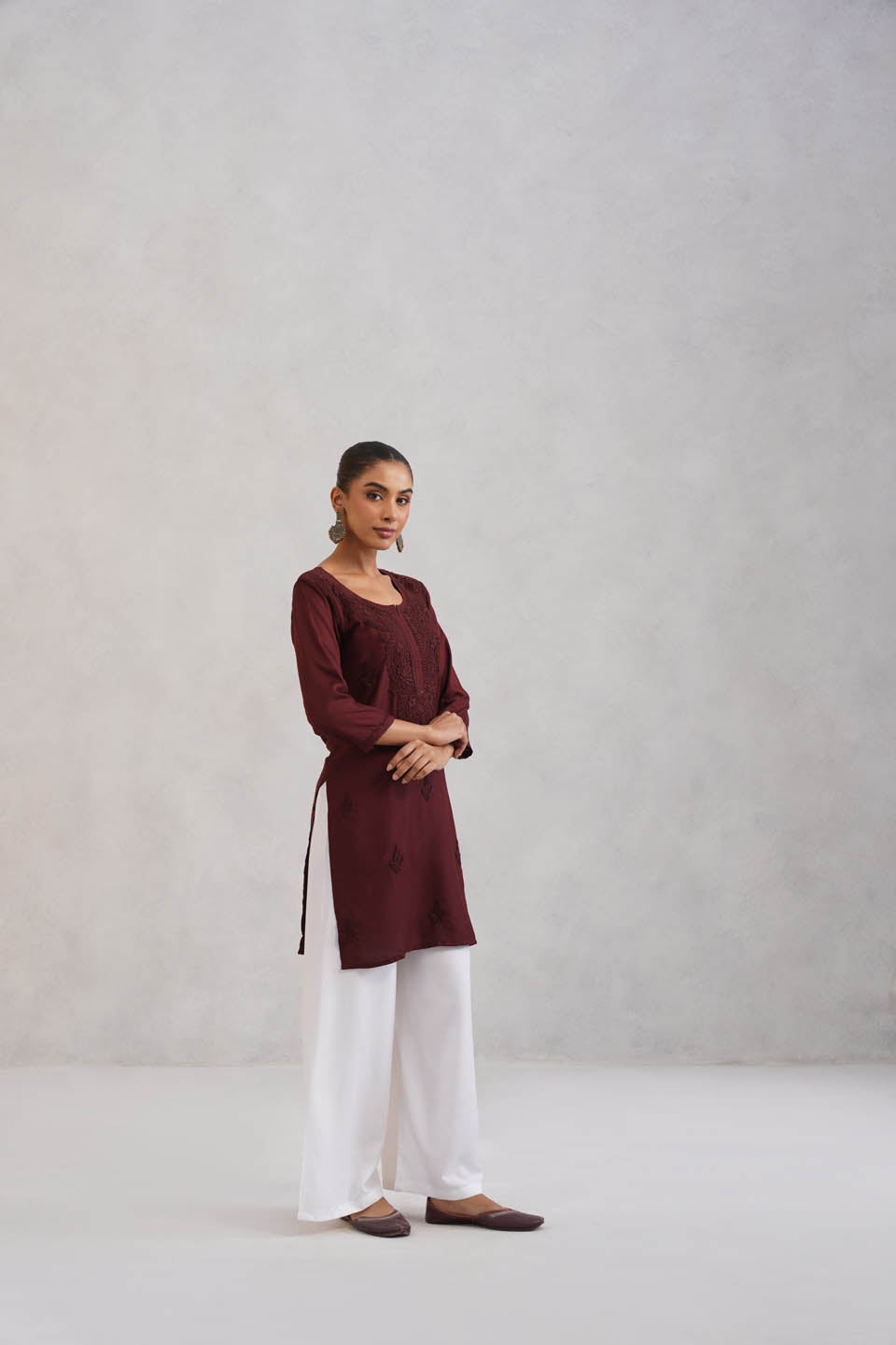 SEHER BROWN OMBRE SHORT RAYON KURTA