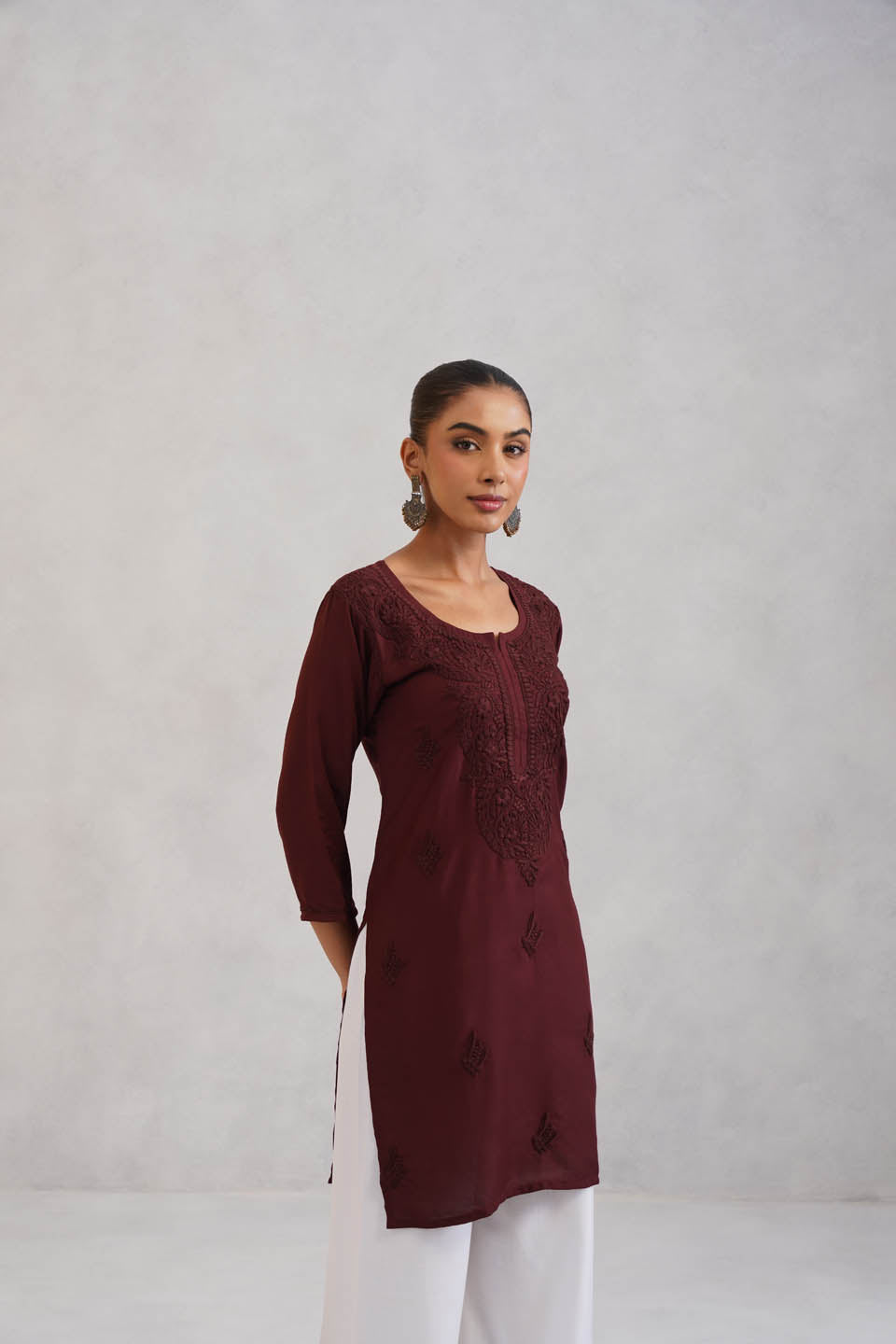 SEHER BROWN OMBRE SHORT RAYON KURTA