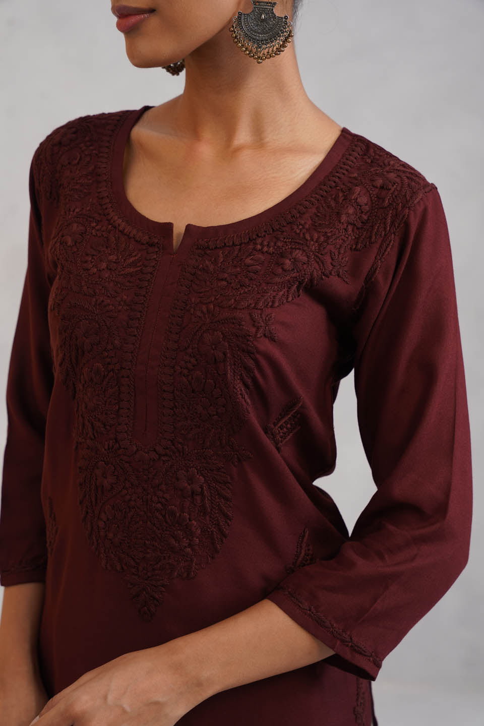 SEHER BROWN OMBRE SHORT RAYON KURTA