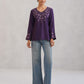 Nuresa Purple Floral Embroidered Top