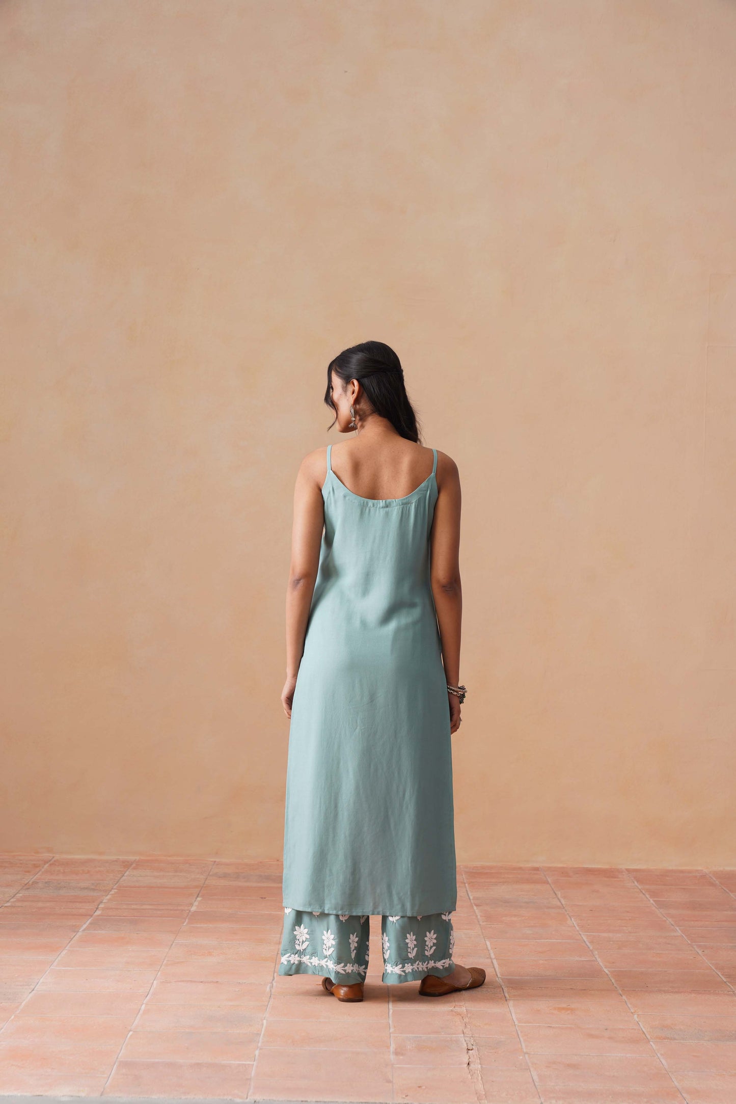 Tanera Mint green Noodle Strap 2 Piece Kurta set