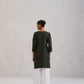 Kayra Dark Green Embroidered Straight Kurta