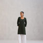 Kayra Dark Green Embroidered Straight Kurta