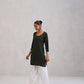 Kayra Dark Green Embroidered Straight Kurta