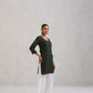 Kayra Dark Green Embroidered Straight Kurta