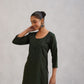 Kayra Dark Green Embroidered Straight Kurta