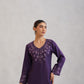 Nuresa Purple Floral Embroidered Top
