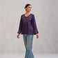 Nuresa Purple Floral Embroidered Top