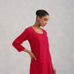 Gulab Red Rayon Kurta
