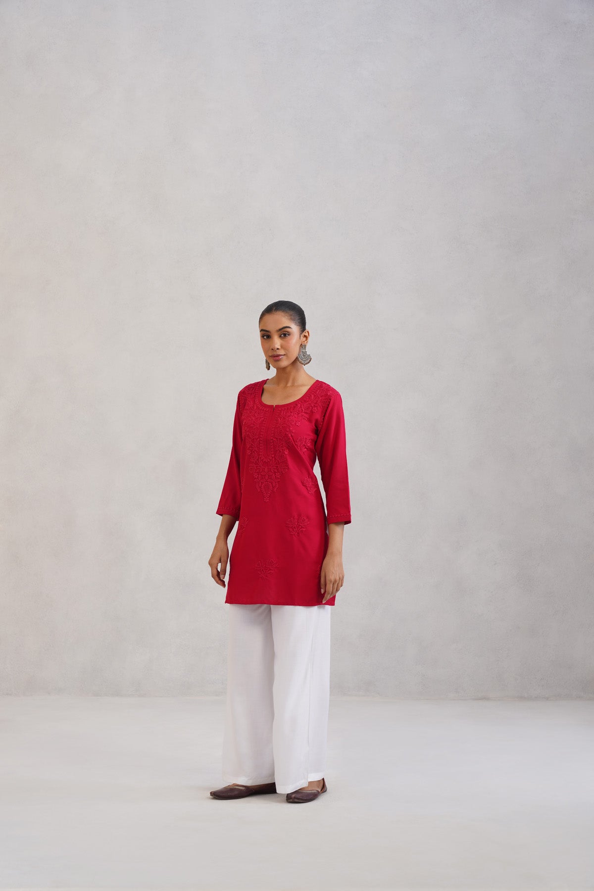 Gulab Red Rayon Kurta