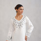 Nuresa White Floral Embroidered Top
