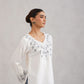 Nuresa White Floral Embroidered Top