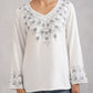 Nuresa White Floral Embroidered Top