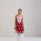 Kalindi Maroon Embroidered Sleeveless Straight Kurta