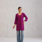 Gulab Wine Purple Short Rayon Kurta