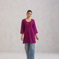 Gulab Wine Purple Short Rayon Kurta