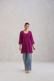 Gulab Wine Purple Short Rayon Kurta