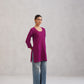 Gulab Wine Purple Short Rayon Kurta