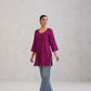 Gulab Wine Purple Short Rayon Kurta