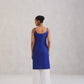 Kalindi Royal Blue Embroidered Sleeveless Straight Kurta