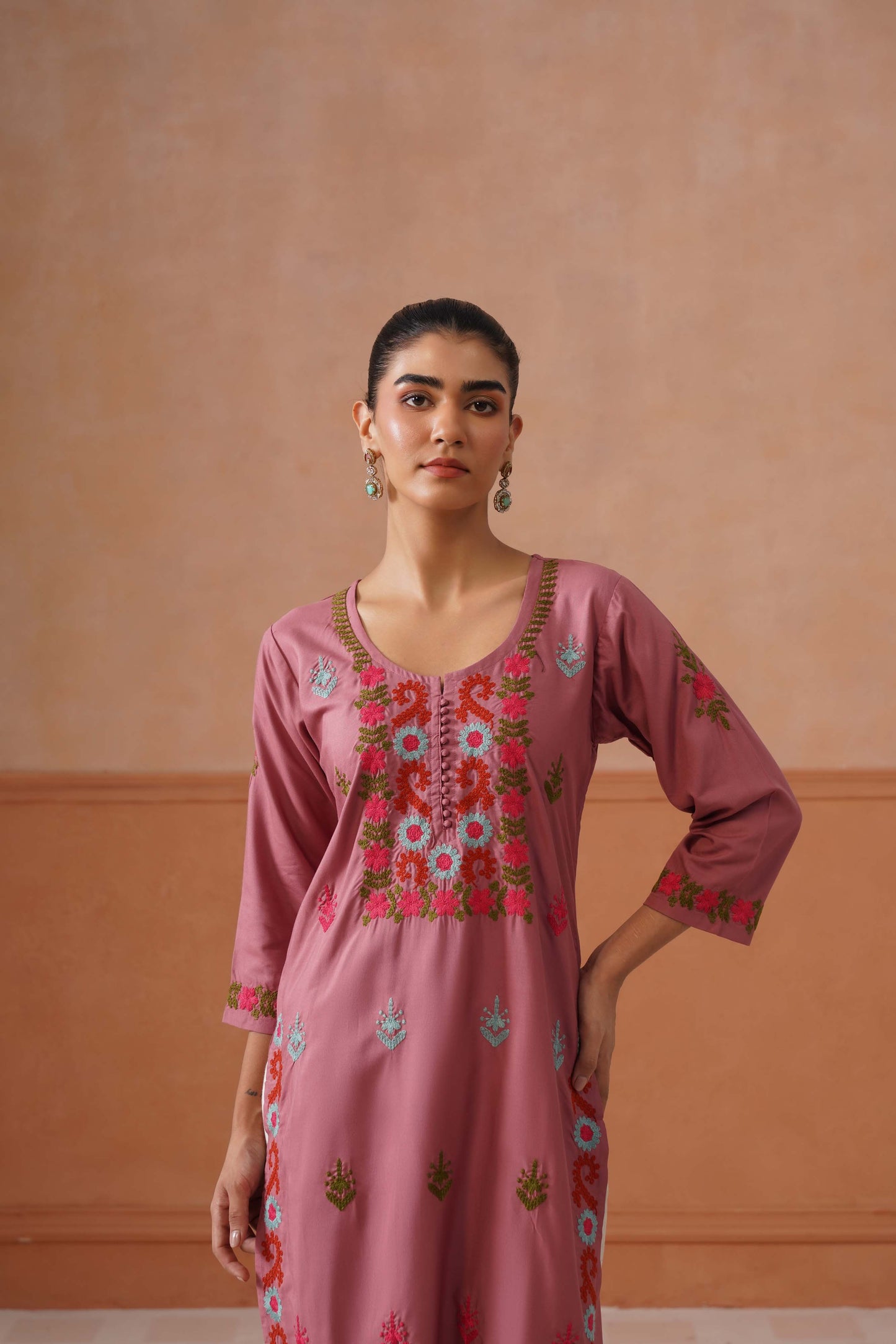 Ridhima Dusty Rose Long kurta