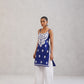 Kalindi Royal Blue Embroidered Sleeveless Straight Kurta