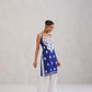 Kalindi Royal Blue Embroidered Sleeveless Straight Kurta