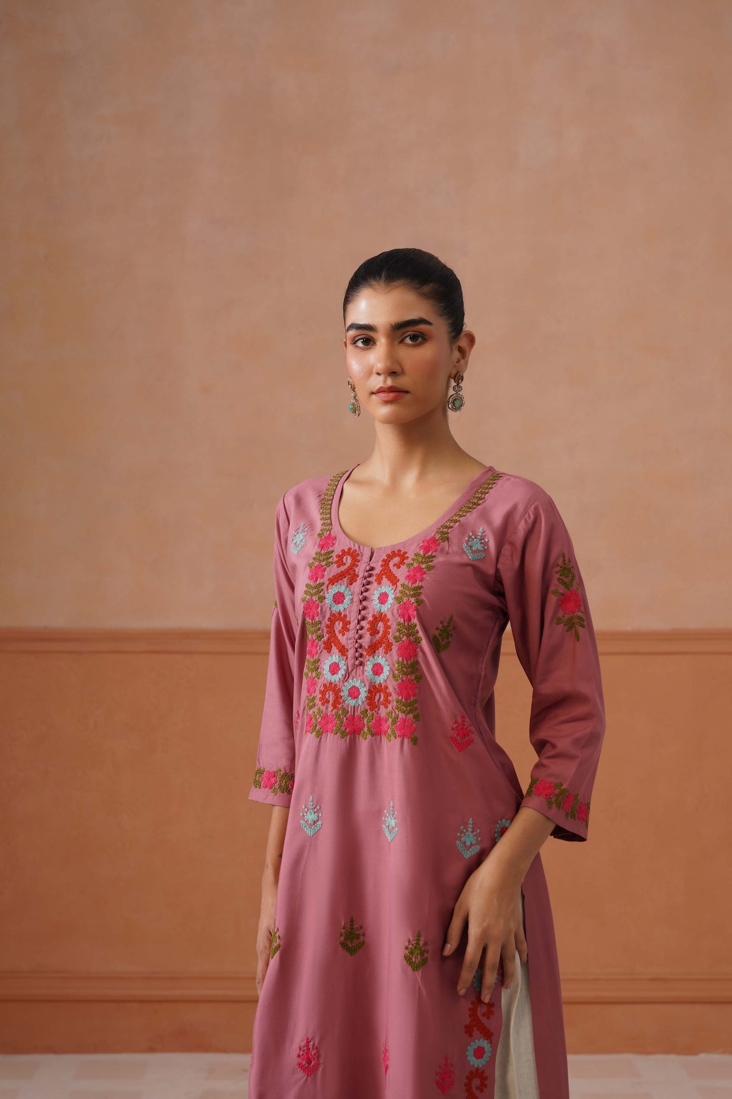 Ridhima Dusty Rose Long kurta