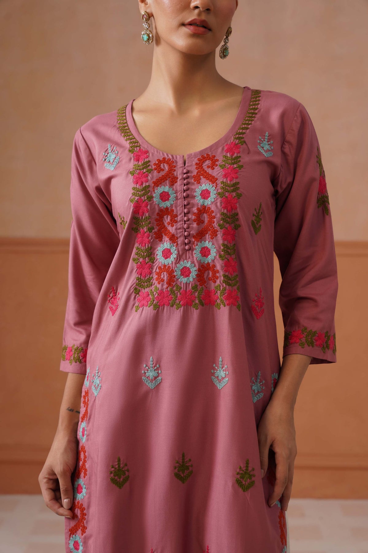 Ridhima Dusty Rose Long kurta