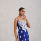 Kalindi Royal Blue Embroidered Sleeveless Straight Kurta