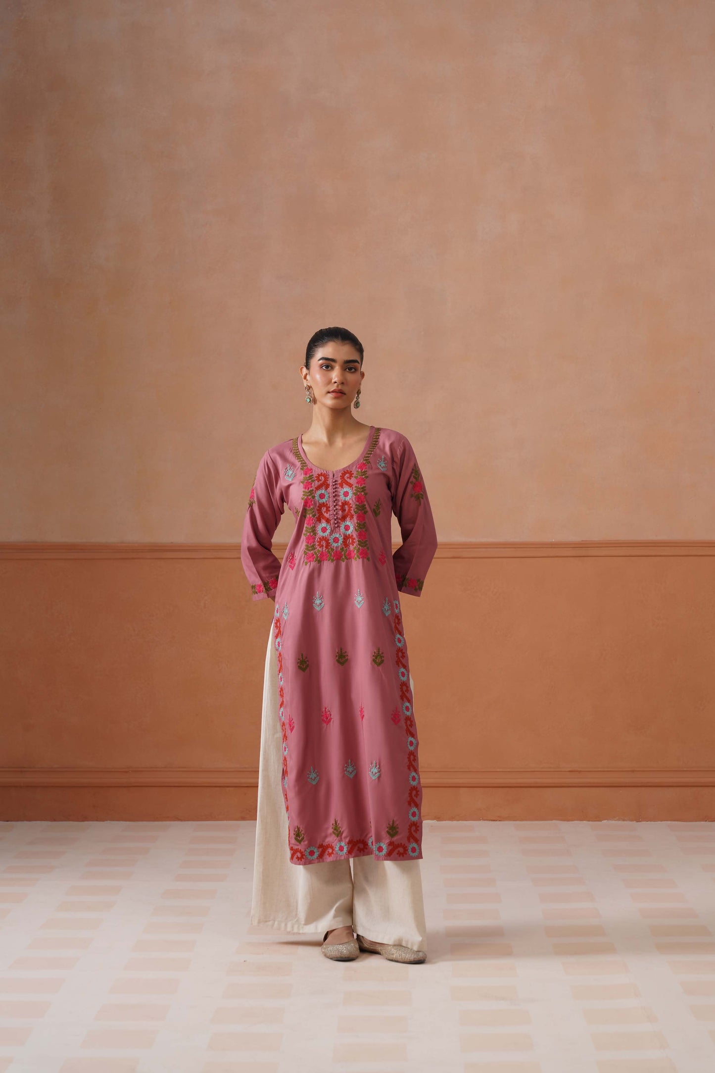 Ridhima Dusty Rose Long kurta