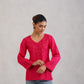 Nuresa Deep Pink Floral Embroidered Top