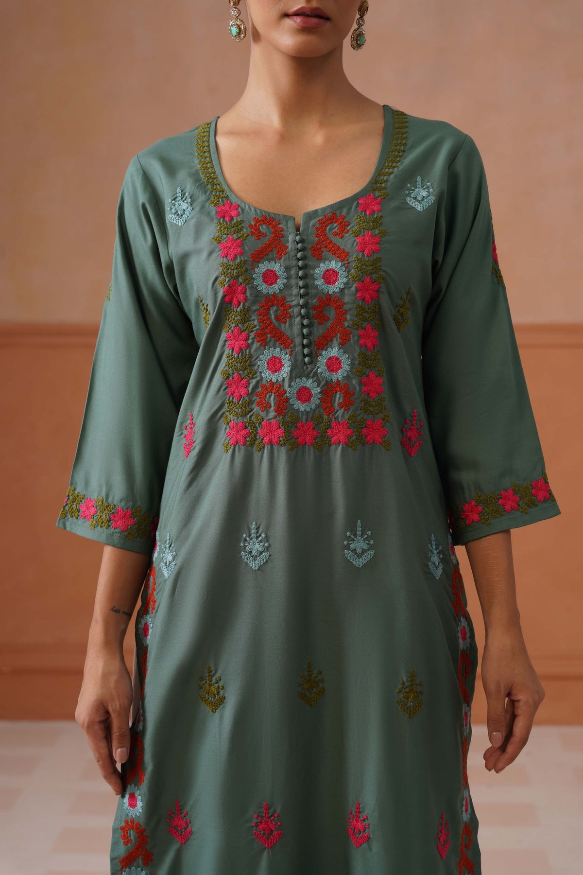 Ridhima Sage Green Long kurta