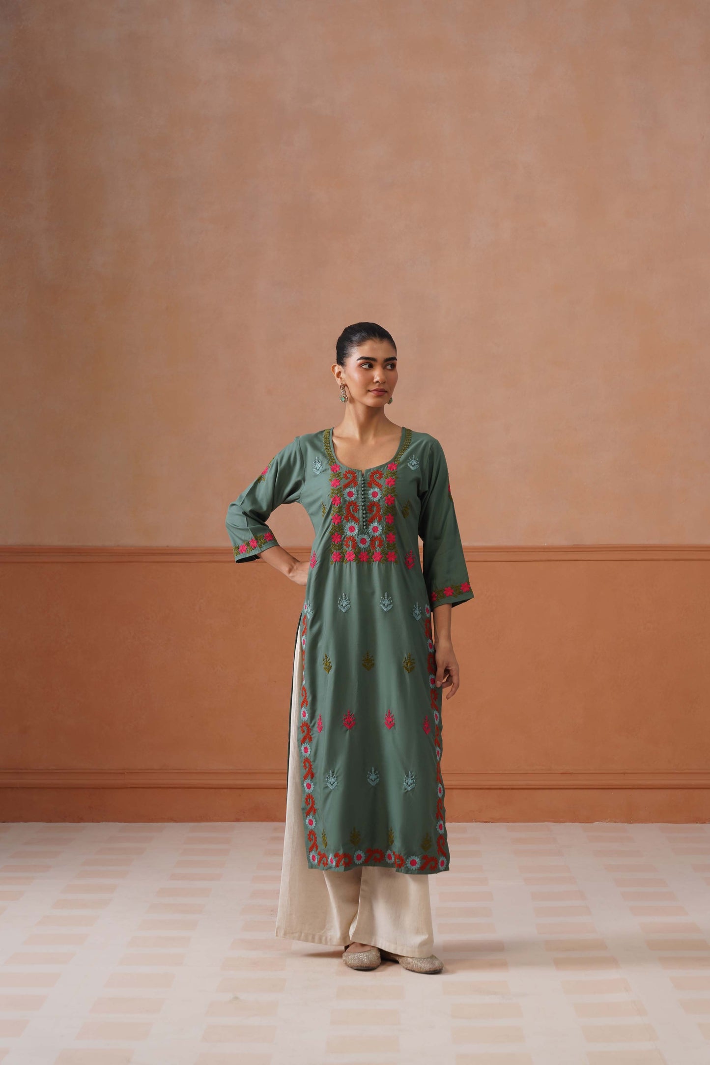 Ridhima Sage Green Long kurta