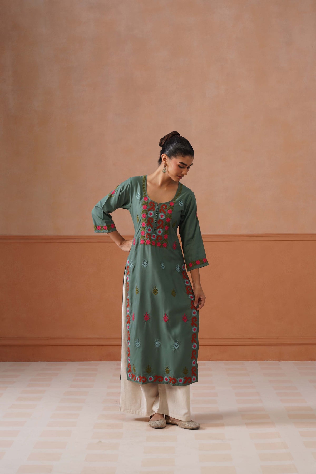 Ridhima Sage Green Long kurta