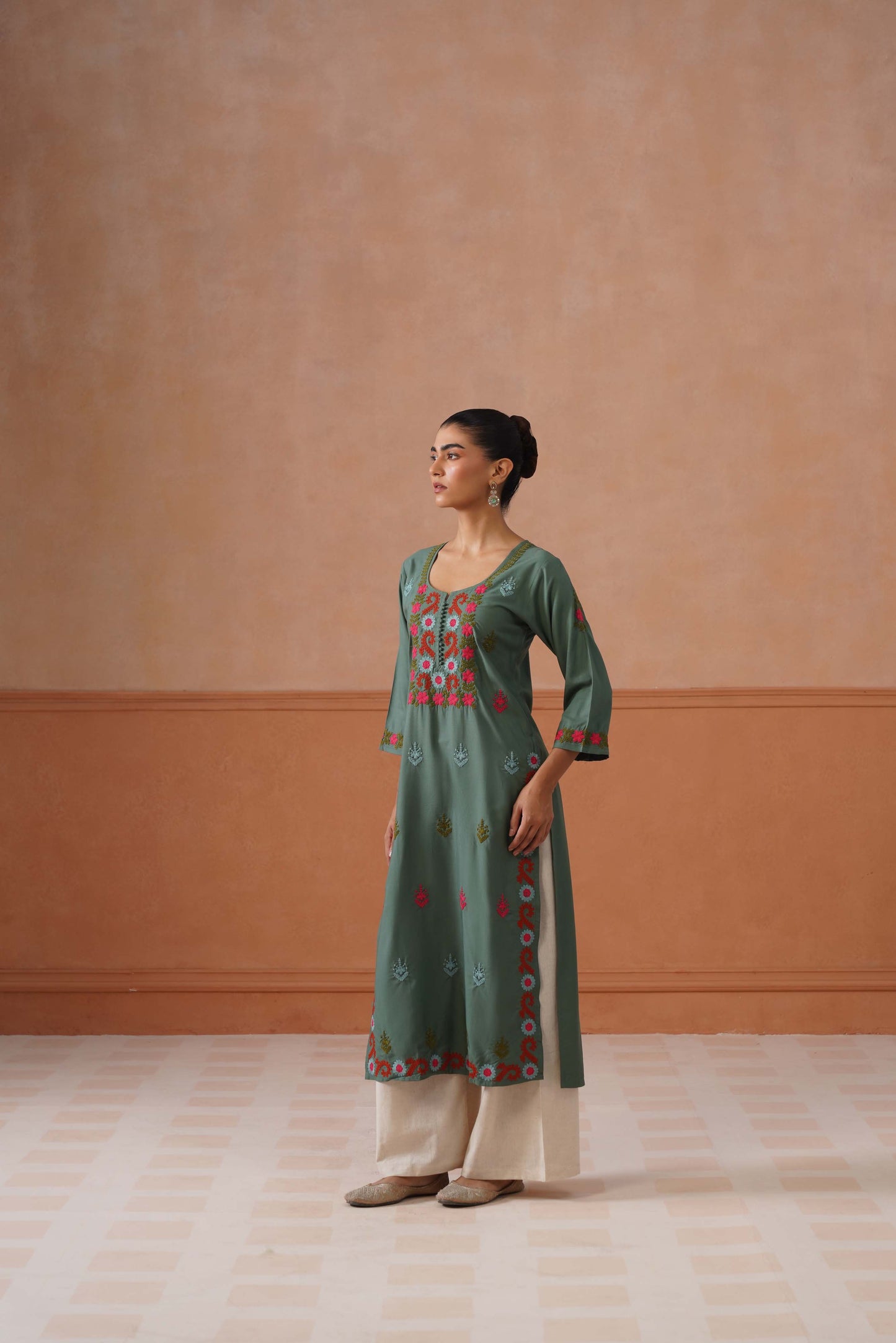 Ridhima Sage Green Long kurta